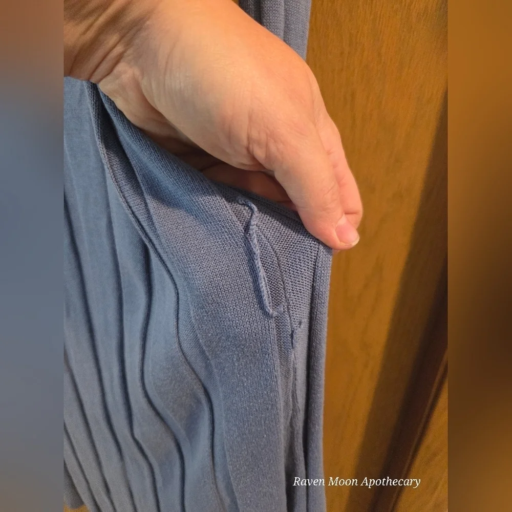 Blue Long Cardigan with Scarf - Picture 4 of 7